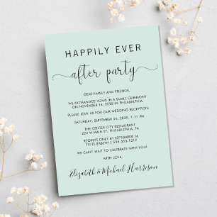 Invitation Heureusement Jamais Après Photo Mint Mariage Récep