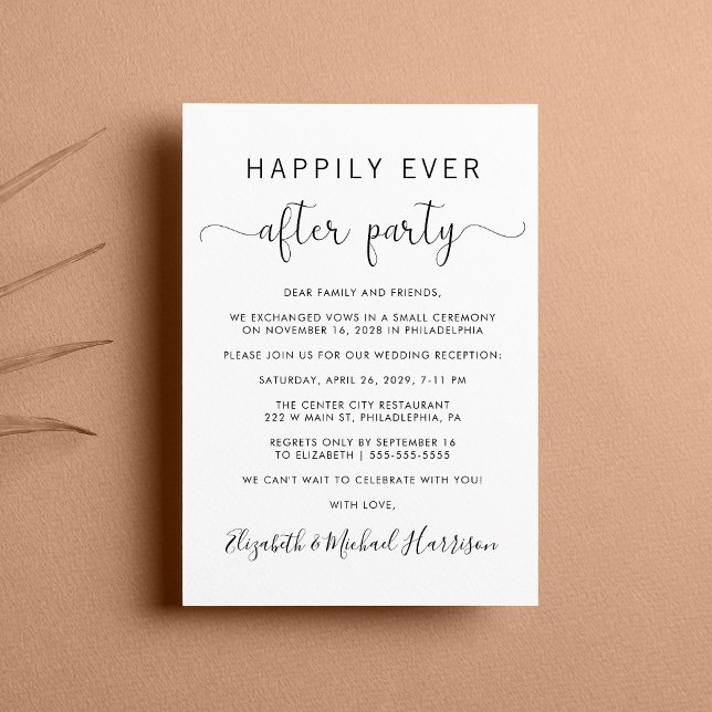 Invitation Heureusement jamais après QR Code Mariage Réceptio (From private vows to a grand party - invite family and friends to celebrate your marriage!)