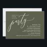 Invitation Heureusement Jamais Après Un Mariage De Fête Récep<br><div class="desc">Marquez le début de votre éternité avec élégance grâce à notre carte d'invitation à la célébration de l'élévation mariage, "Happily Ever After Party", contemporaine et rustique. Parfait pour les couples qui souhaitent profiter de leur joyeux événement, cette invitation exhale le raffinement avec un soupçon de jeu, préparant le terrain pour...</div>