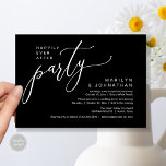 Invitation Heureusement Jamais Après Un Mariage De Fête Récep<br><div class="desc">Marquez le début de votre éternité avec élégance en utilisant notre carte d'invitation à la célébration de l'élévation mariage, "Happily Ever After Party". Parfait pour les couples qui souhaitent profiter de leur joyeux événement, cette invitation exhale le raffinement avec un soupçon de jeu, préparant le terrain pour un événement mémorable....</div>