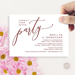 Invitation Heureusement Jamais Après Un Mariage De Fête Récep