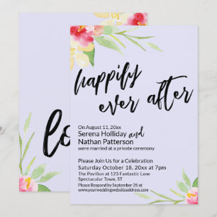 Invitation Heureusement toujours après aquarelle Fleurs sur L