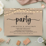 Invitation Heureusement toujours après la fête, String Lights<br><div class="desc">Belle Happily Ever After party,  Mariage Elopement Faire-part / Carte d'invitation,  en kraft de ferme rustique,  String Lights design. C'est parfait pour votre réception de mariage et fête post-mariage. Ajoutez vos détails. #TeeshaDerrick</div>
