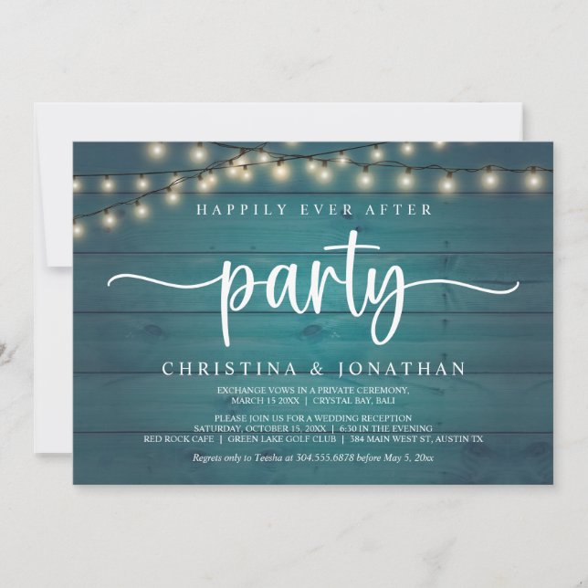 Invitation Heureusement toujours après la fête, String Lights (Devant)