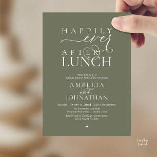 Invitation Heureux à jamais après le déjeuner Mariage moderne