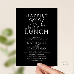 Invitation Heureux à jamais après le déjeuner post-mariage en