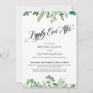 Invitation Heureux À Tout Jamais Eucalyptus Réception de Verd