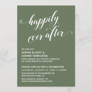 Invitation Heureux à tout jamais Scénario Coeurs Réception d'