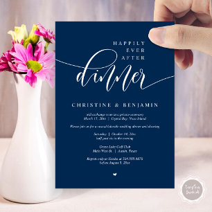 Invitation Heureux Après Le Dîner, Elopement Script Moderne