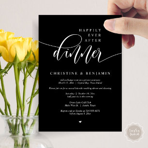 Invitation Heureux Après Le Dîner, Elopement Script Moderne