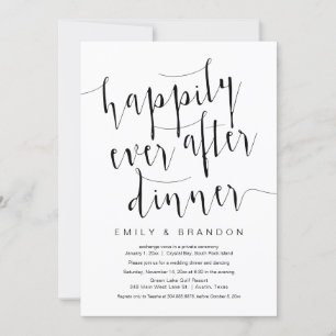 Invitation Heureux Après Le Dîner, Mariage Elopement