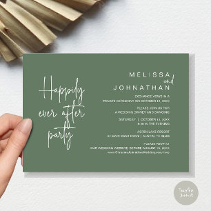 Invitation Heureux Après Le Dîner, Mariage Elopement