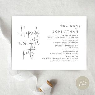 Invitation Heureux Après Le Dîner, Mariage Elopement