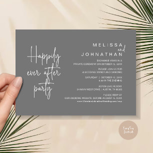 Invitation Heureux Après Le Dîner, Mariage Elopement