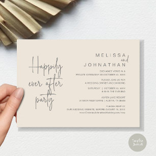Invitation Heureux Après Le Dîner, Mariage Elopement