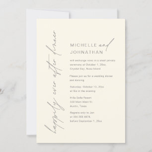 Invitation Heureux Après Le Dîner, Mariage Elopement Party