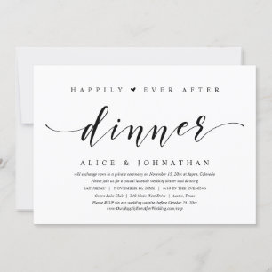 Invitation Heureux Après Le Dîner, Mariage Elopement Party
