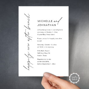 Invitation Heureux Après Le Dîner, Mariage Elopement Party