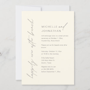 Invitation Heureux Après Le Dîner, Mariage Elopement Party