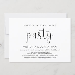 Invitation Heureux après le parti d'élopement, le minimalisme