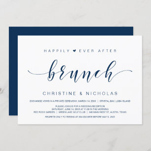 Invitation Heureux après, Mariage Elopement Brunch Invit