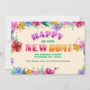 Invitation Heureux dans notre nouvelle maison qui déménage Fa