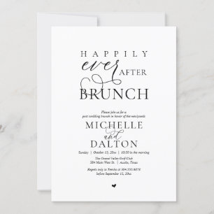 Invitation Heureux Jamais après Brunch beau Mariage de poste