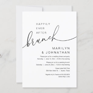 Invitation Heureux Jamais Après Brunch, Mariage Elopement Par