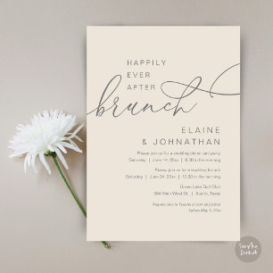 Invitation Heureux Jamais Après Brunch, Mariage Elopement Par