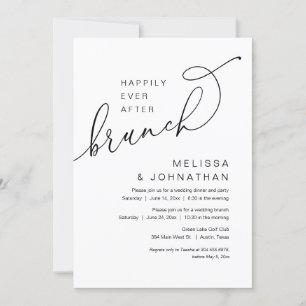 Invitation Heureux Jamais Après Brunch, Mariage Elopement Par