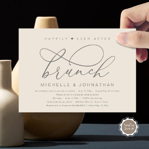 Invitation Heureux Jamais Après Brunch, Parti Romantique Mode