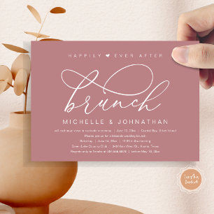 Invitation Heureux Jamais Après Brunch, Parti Romantique Mode