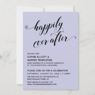 Invitation Heureux Jamais Après Coeurs Lavender Réception