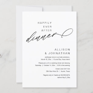Invitation Heureux Jamais Après Dîner Moderne Mariage Elopeme