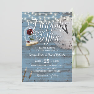 Invitation Heureux jamais après Dusty Blue Fairytale Mariage