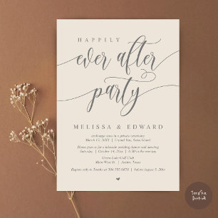 Invitation Heureux Jamais après la fête de l'Elopement, Crème