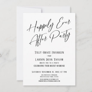 Invitation Heureux Jamais après la fête élégante typographie