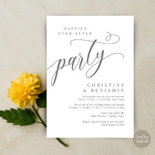 Invitation Heureux Jamais Après La Fête, Elopement Mariage
