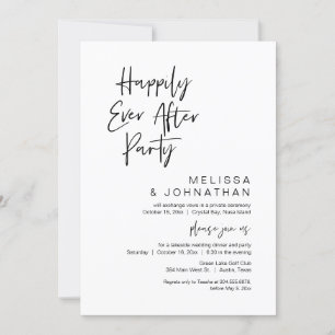 Invitation Heureux Jamais Après La Fête, Elopement Mariage