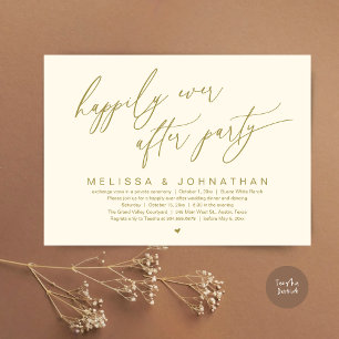 Invitation Heureux Jamais Après La Fête Moderne Dîner Mariage