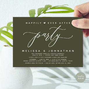 Invitation Heureux Jamais après la fête Olive dîner Mariage
