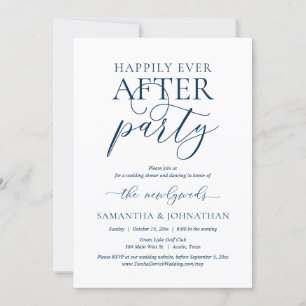 Invitation Heureux Jamais Après La Fête, Parti Mariage Elopem