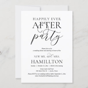 Invitation Heureux Jamais Après La Fête, Parti Mariage Elopem