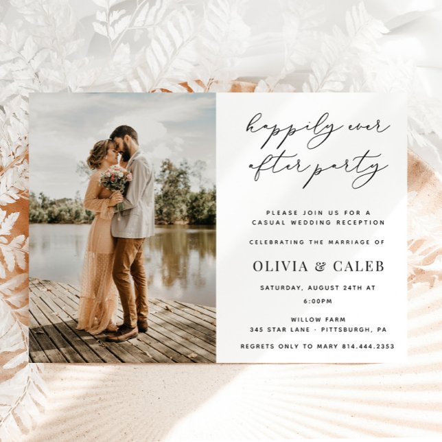 Invitation Heureux Jamais Après La Réception De Mariage (Créateur téléchargé)