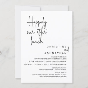 Invitation Heureux Jamais Après Le Déjeuner Du Mariage Elopem