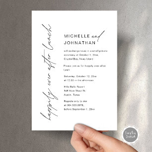 Invitation Heureux Jamais Après Le Déjeuner, Mariage Elopemen