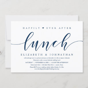 Invitation Heureux Jamais Après Le Déjeuner, Mariage Elopemen