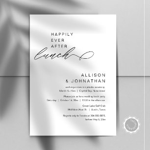 Invitation Heureux Jamais Après Le Déjeuner Moderne Mariage E