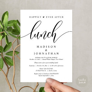 Invitation Heureux Jamais Après Le Déjeuner, Poste Mariage