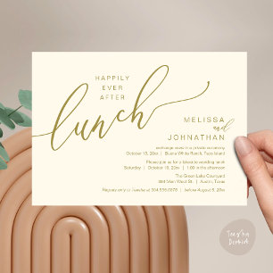 Invitation Heureux Jamais après le déjeuner Romantique Mariag